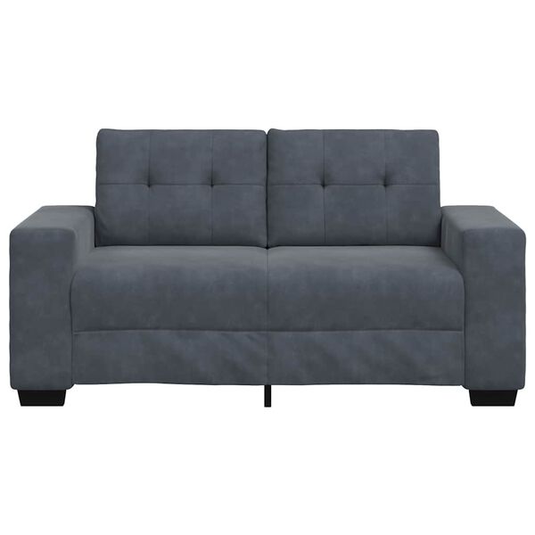 vidaXL Loveseat Sofa Dark Grey 120 cm Velvet