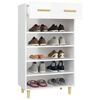 vidaXL Shoe Cabinet High Gloss White 60x35x105 cm Engineered Wood