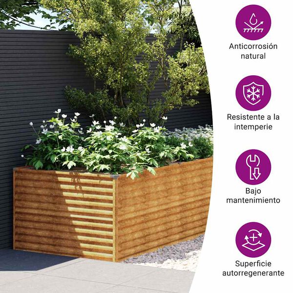 vidaXL Garden Raised Bed 479x100x69 cm Corten Steel