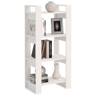 vidaXL Book Cabinet/Room Divider White 60x35x125 cm Solid Wood