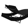 vidaXL Sun Loungers 2 pcs with Table Poly Rattan and Textilene Black