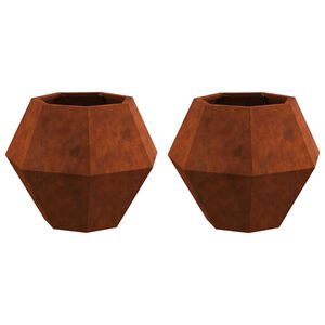 vidaXL Planter 2 pcs Rusty 50 x 50 x 40 cm Weathering Steel