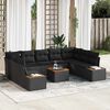 vidaXL Garden Sofa Set with Cushion 5 pcs Black Poly Rattan