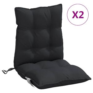vidaXL Outdoor Cushion 2 pcs Black 100 x 50 x 7 cm