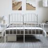 vidaXL Metal Bed Frame without Mattress with Footboard White 150x200cm