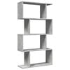 vidaXL Room Divider Bookcase 4-Tier Concrete Grey 70x24x129 cm