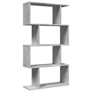 vidaXL Room Divider Bookcase 4-Tier Concrete Grey 70x24x129 cm