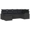 vidaXL Sofa Set with Cushion with Storage 6 pcs Black Poly Rattan