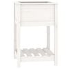 vidaXL Planter with Shelf White 54x54x81 cm Solid Wood Pine
