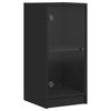 vidaXL Side Cabinet with Glass Doors Black 35x37x75.5 cm