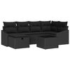 vidaXL Sofa Set with Cushion with Storage Black Poly Rattan