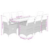 vidaXL 9 Piece Garden Dining Set with Cushions Grey Poly Rattan