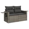 vidaXL 4 Piece Garden Sofa Set with Cushions Grey Poly Rattan