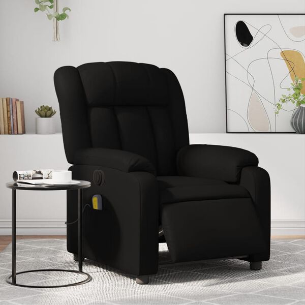 vidaXL Stand up Massage Recliner Chair Black Faux Leather