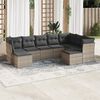 vidaXL 9 Piece Garden Sofa Set with Cushions Grey Poly Rattan