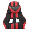 vidaXL Swivel Gaming Chair with Footrest Black&Red Faux Leather