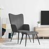 vidaXL Relaxing Chair with a Stool Dark Grey Fabric