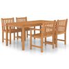 vidaXL Garden Dining Set | Teak Brown | Solid Teak Wood | 5 Piece Set | Durable