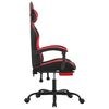 vidaXL Swivel Gaming Chair with Footrest Black&Red Faux Leather