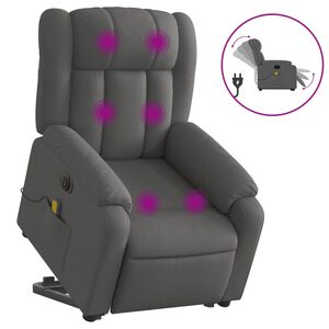 vidaXL Electric Stand up Massage Recliner Chair Dark Grey Fabric