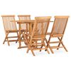 vidaXL Outdoor Dining Set | Natural teak | Teak wood | Medium | Foldable