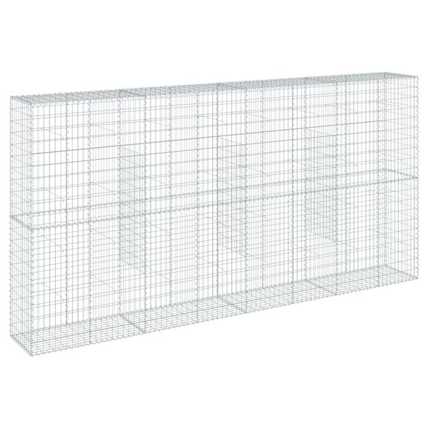 vidaXL Gabion Basket with Cover 400x50x200 cm Galvanised Iron