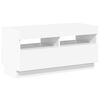 vidaXL TV Cabinet with LED Lights High Gloss White 80x35x40 cm
