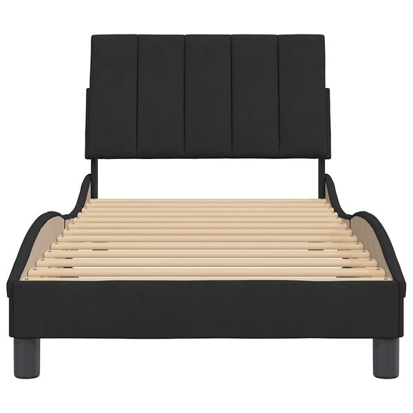 vidaXL Bed Frame without Mattress "Hanko" Black 90x190 cm Velvet