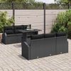 vidaXL Garden Sofa Set with Cushion 7 pcs Black Poly rattan