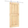vidaXL Sliding Door Natural and White 90 x 210 cm Solid Pine Wood