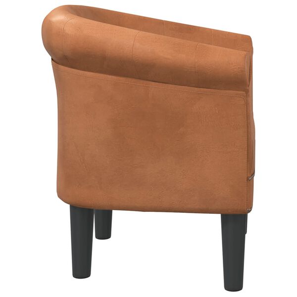 vidaXL Tub Chair Brown Faux Leather