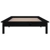 vidaXL LED Bed Frame without Mattress Black 90x190 cm Single Single Solid Wood
