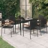 vidaXL 7 Piece Garden Dining Set Black