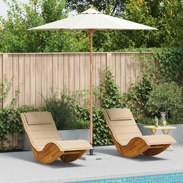 vidaXL Garden Parasol Cream white 240 x 240 x 260 cm Bamboo