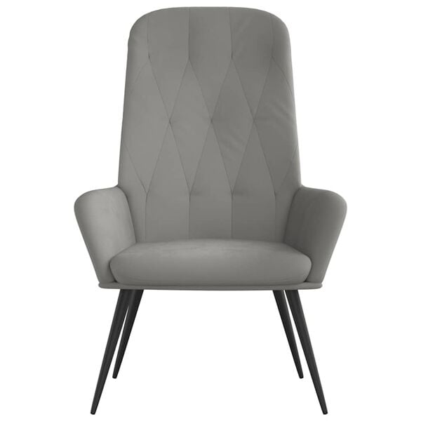 vidaXL Relaxing Chair Light Grey Velvet