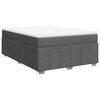 vidaXL Box Spring Bed with Mattress Dark Grey Queen Size Fabric