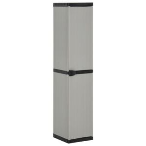 vidaXL Garden Storage Cabinet | Grey and Black | PVC, Polypropylene | Medium