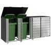vidaXL Wheelie Bin Storage for 4 Bins Anthracite 272 x 77.5 x 115.5 cm