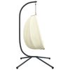 vidaXL Hanging Egg Chair with Stand Beige Fabric and Steel