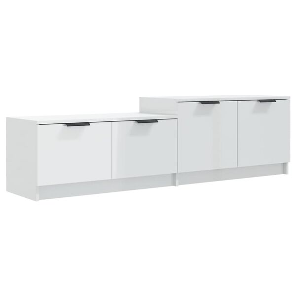 vidaXL TV Cabinet High Gloss White 158.5x36x45 cm Engineered Wood