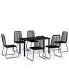 vidaXL 7 Piece Garden Dining Set Black
