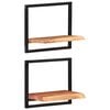 vidaXL Wall Shelves 2 pcs 40x24x35 cm Solid Wood Acacia and Steel