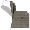 vidaXL 3 Piece Garden Lounge Set with Cushions Grey Poly Rattan