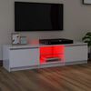 vidaXL TV Cabinet with LED Lights High Gloss White 140x40x36 cm