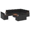 vidaXL 13 Piece Garden Sofa Set with Cushions Black Poly Rattan
