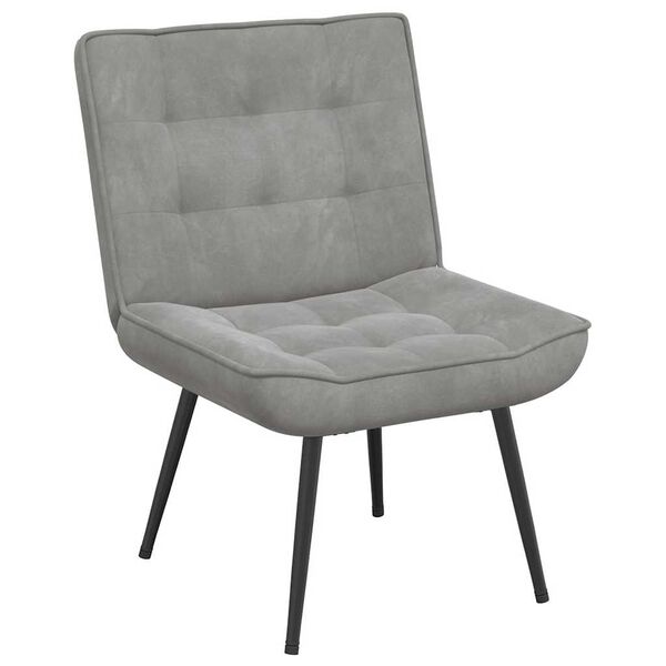 vidaXL Relaxing Chair Light Grey 64x74x84 cm Velvet