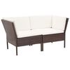 vidaXL 8 Piece Garden Lounge Set with Cushions Poly Rattan Brown