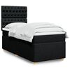 vidaXL Box Spring Bed with Mattress Black King Single Fabric