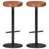 vidaXL Bar Stools 2 pcs Brown Real Leather