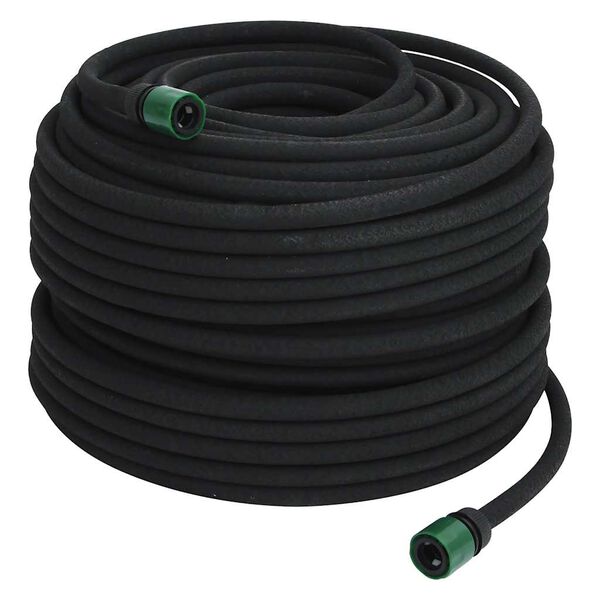 vidaXL Garden Soaker Hose Black 0.6" 100 m Rubber